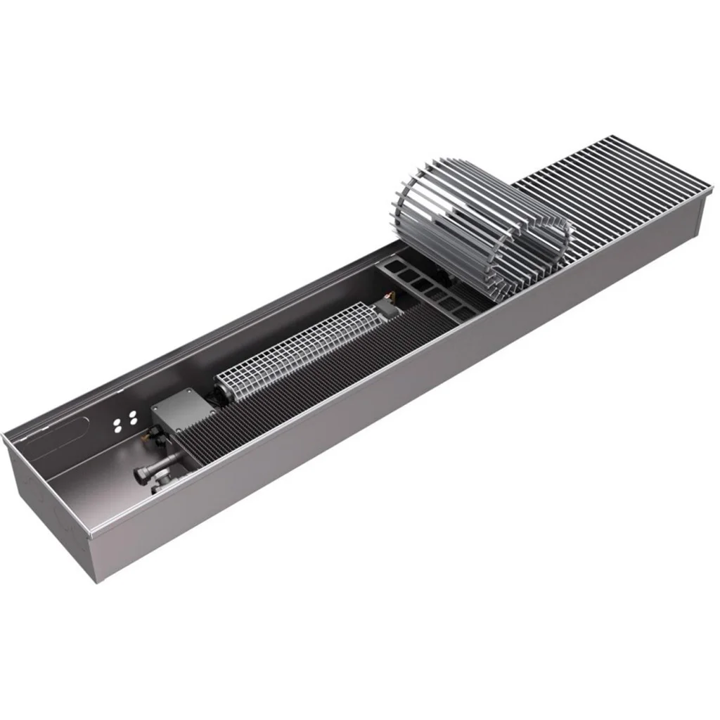 ROMMER RCQF-1000-0826100 ROMMER Конвектор внутрипольный RCQ 80.260.1000 24V с модулем F (Решётка роликовая, анодированный алюминий)