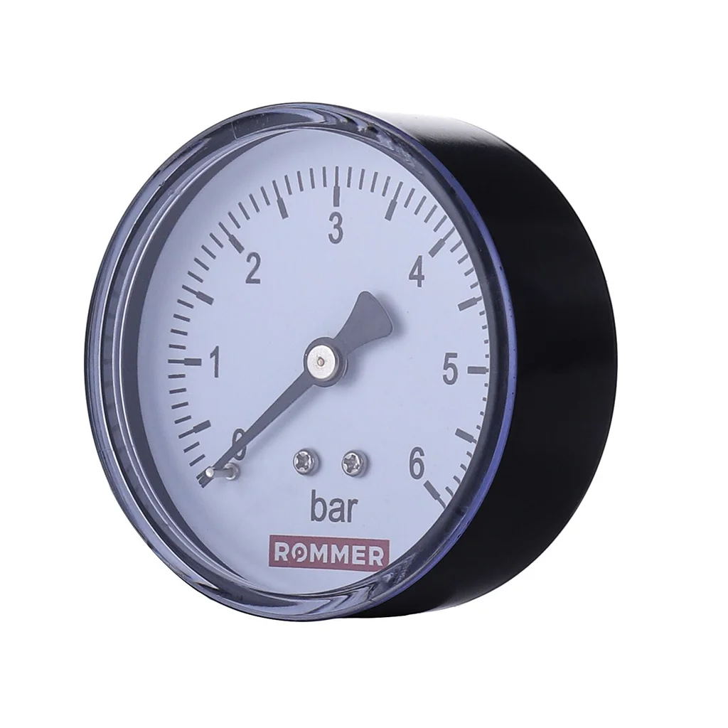 RIM-0009-501008 Манометр ROMMER аксиальный. Корпус Dn 50 мм 1/4 , 0...10 бар, кл.2.5