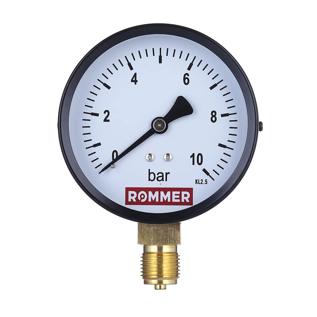 RIM-0010-630608 Манометр ROMMER радиальный. Корпус Dn 63 мм 1/4 , 0...6 бар, кл.2.5