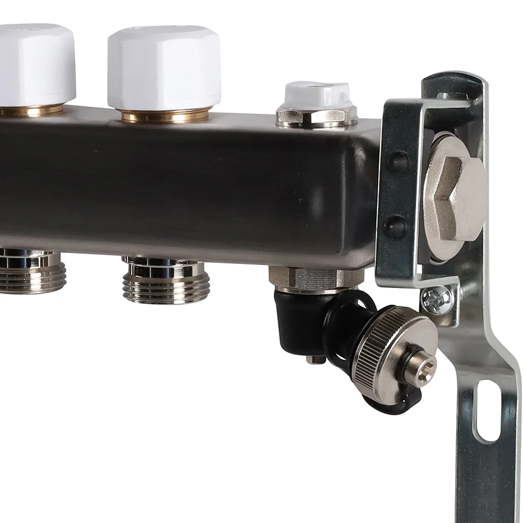 ROMMER RMS-3201-000005 ROMMER Коллектор из нержавеющей стали без расходомеров, с клапаном вып. воздуха и сливом 5 вых. ROMMER RMS-3201-000005 ROMMER Коллектор из нержавеющей стали без расходомеров, с клапаном вып. воздуха и сливом 5 вых.