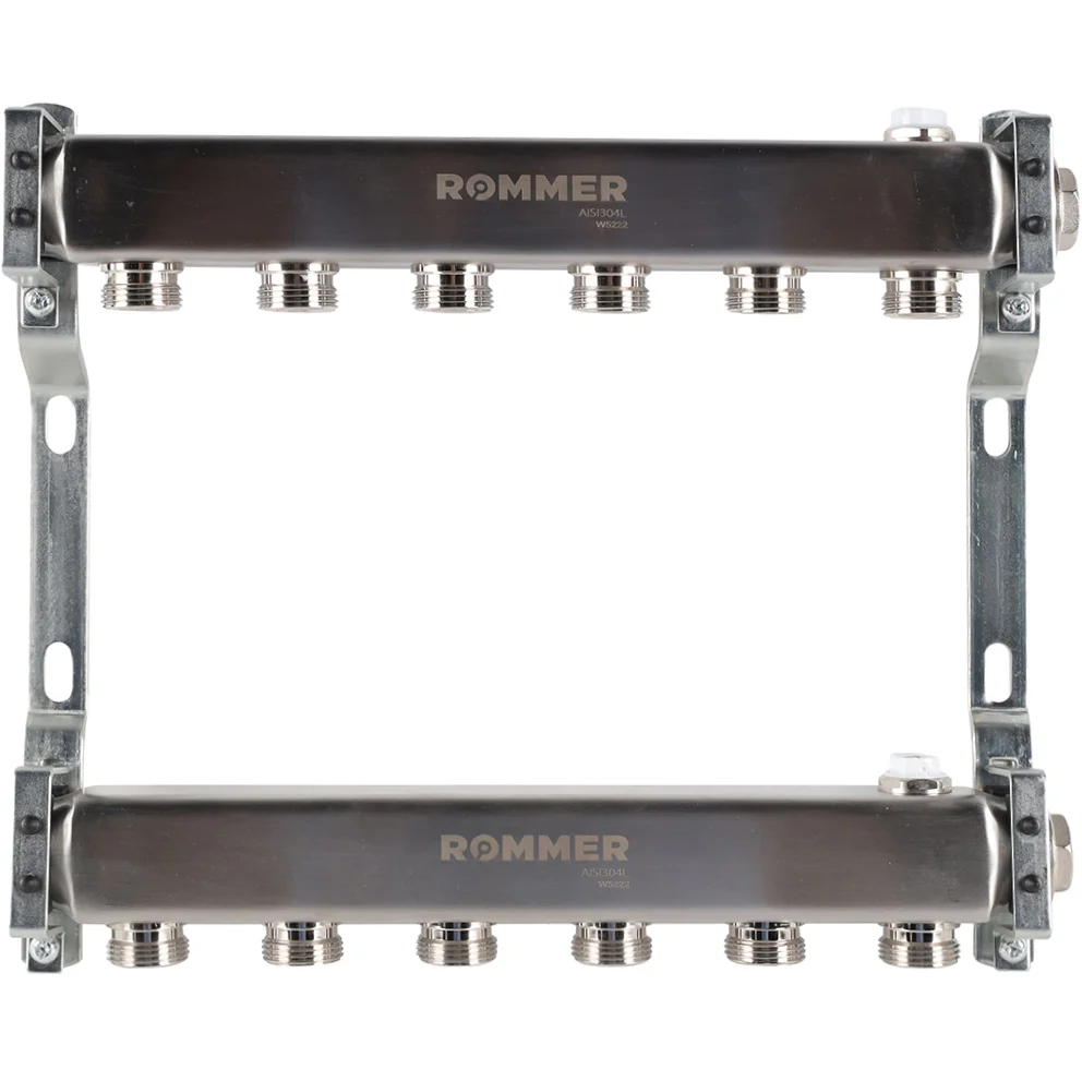 ROMMER RMS-4401-000006 ROMMER Коллектор из нержавеющей стали для радиаторной разводки 6 вых. ROMMER RMS-4401-000006 ROMMER Коллектор из нержавеющей стали для радиаторной разводки 6 вых.