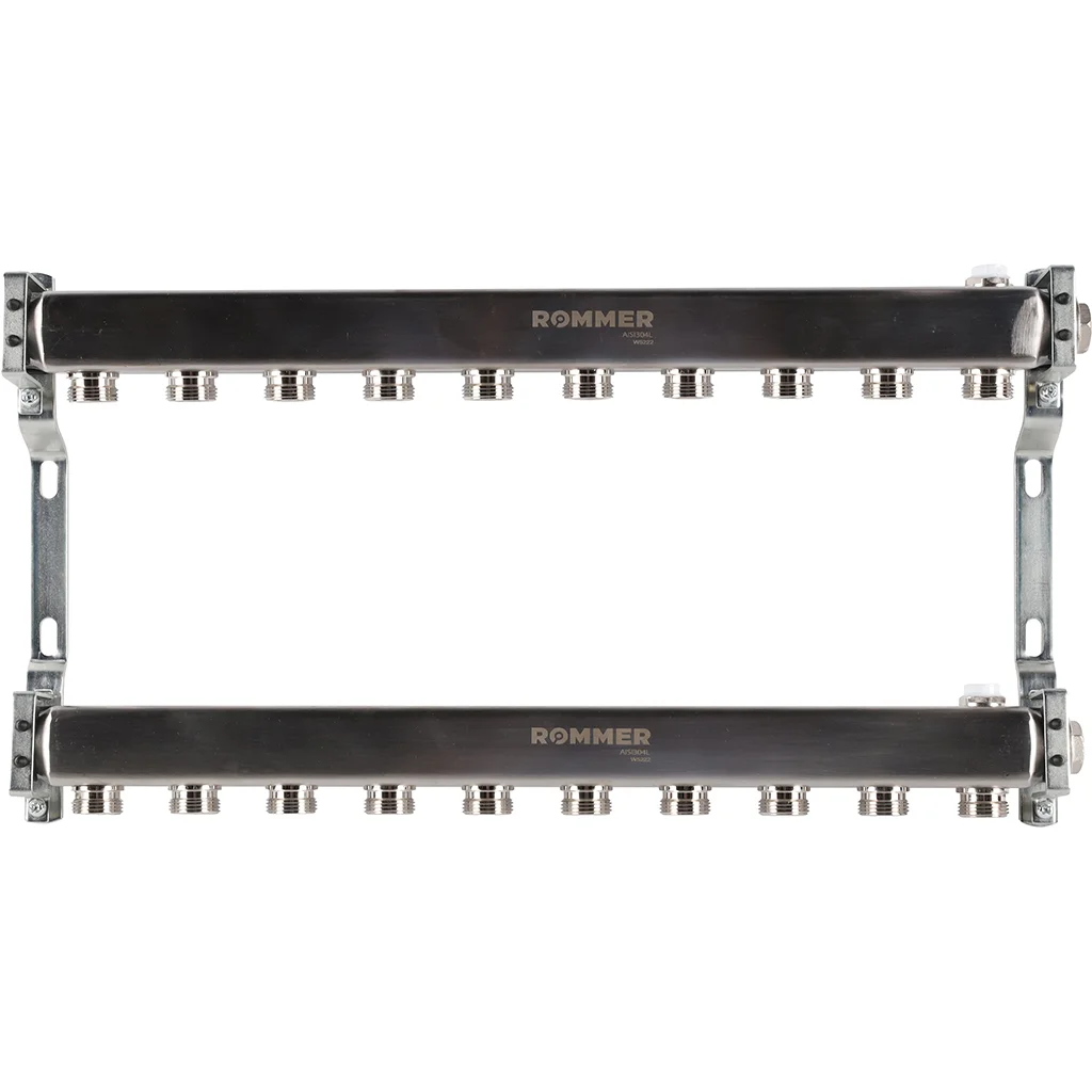 ROMMER RMS-4401-000010 ROMMER Коллектор из нержавеющей стали для радиаторной разводки 10 вых. ROMMER RMS-4401-000010 ROMMER Коллектор из нержавеющей стали для радиаторной разводки 10 вых.