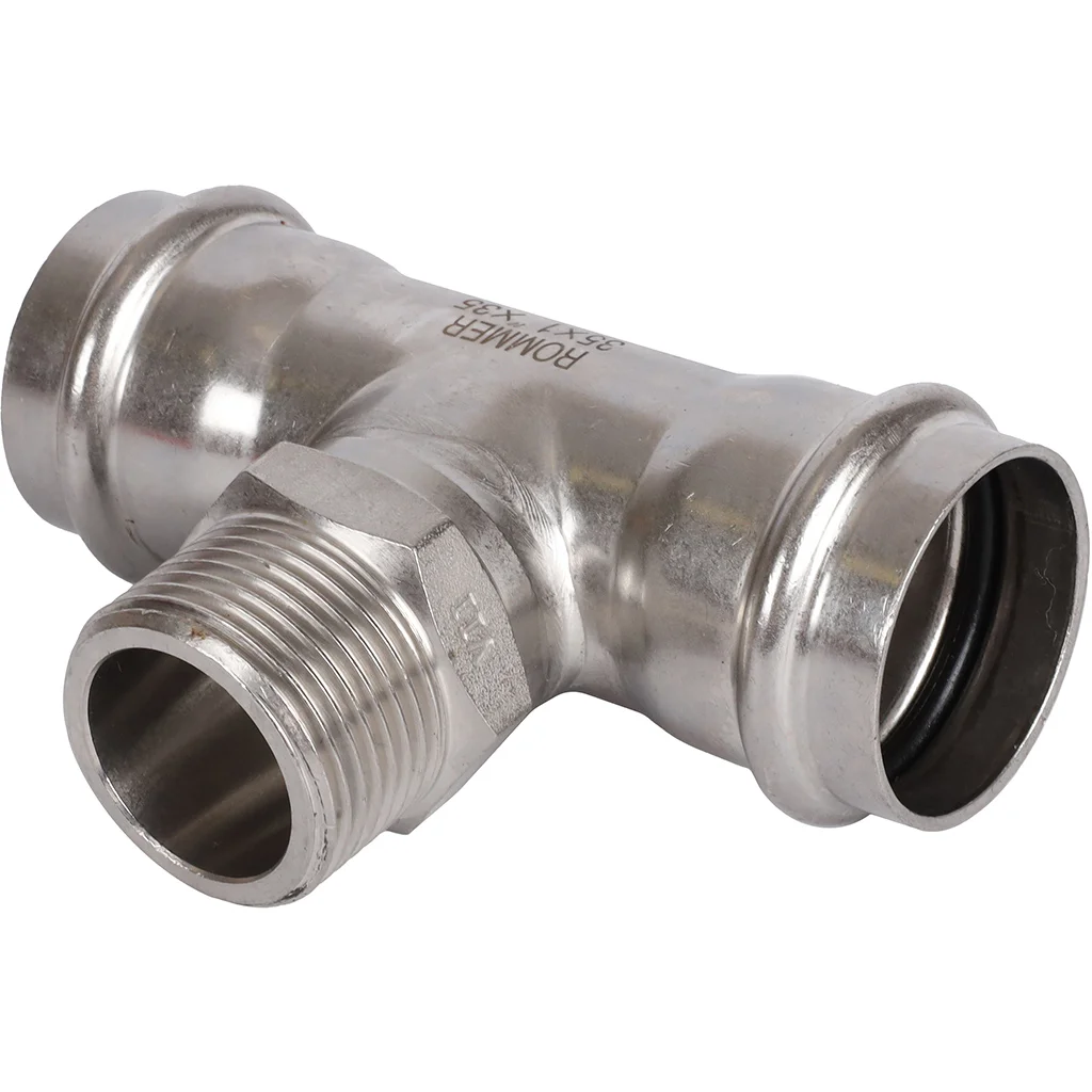 ROMMER RSS-0016-000351 ROMMER Тройник-переходник-НР, 35х1, из нержавеющей стали прессовой ROMMER RSS-0016-000351 ROMMER Тройник-переходник-НР, 35х1, из нержавеющей стали прессовой